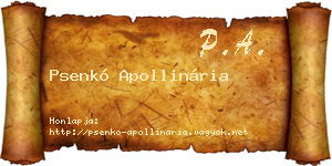 Psenkó Apollinária névjegykártya
